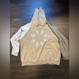 adidas Beige and Cream Men's Hoodie